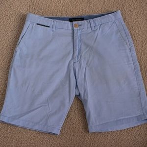 Scotch & Soda blue shorts, about 9 inch inseam, fitted look